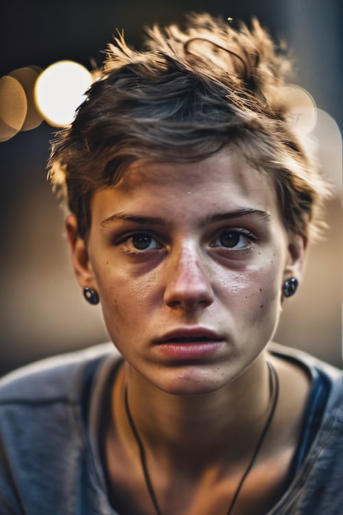 amateur photo, young attractive (czech) Cringing Posture ,(dirty body:0.9), earrings , (shot from distance) , (low angle:1.6), Radiant, ,(sweat), depth of field, ( gorgeous:1.2), detailed face, dark theme, Night, soothing tones, muted colors,(natural skin texture, hyperrealism, soft light, sharp), (freckles:0.3), (acne:0.3), Cannon EOS 5D Mark III, 85mm,make_3d