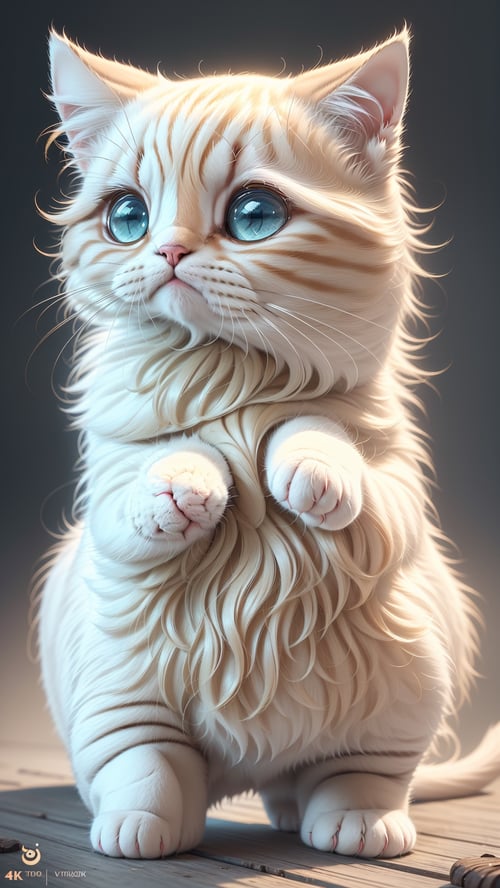 Cute Anime Cat  Photorealistic 3D Vector Art