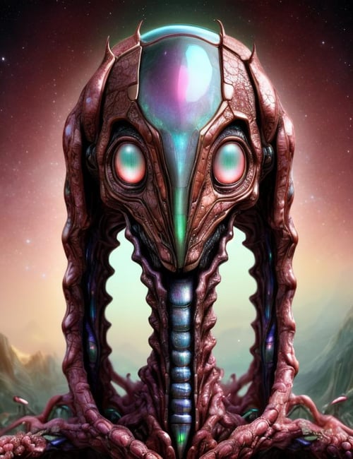 ((best quality)), ((masterpiece)), ((realistic,digital art)), (hyper detailed), Bl00m1ngF41ry Large Alien Organic Subdued Anthropomorphic, Hexapod Octomanual, Tentacle, Single-Tailed, Prehensile-Tailed, Iridescent Skin,  ,  <lora:Bl00m1ngF41ry-000009:1.0>