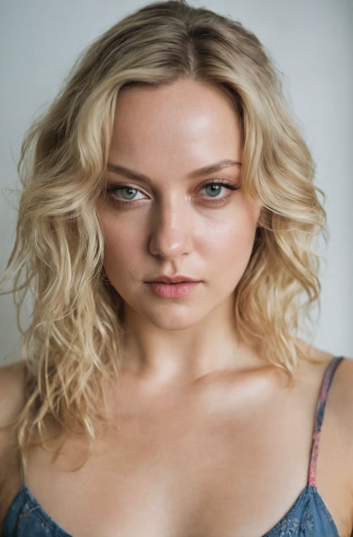 Portrait Photo a portrait, hyperdetailed photography, by Elizabeth Polunin, blond haired young woman, Alexis Texas, brooklyn, looking straight to camera, sweaty, olya bossak, nepal, very accurate photo, suspiria