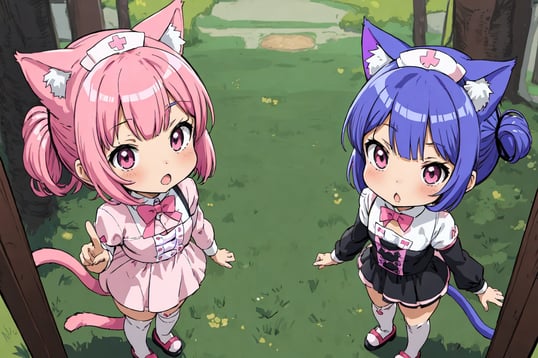 Anime cat girl Pink/White  Anime girl, Cute anime cat, Chibi