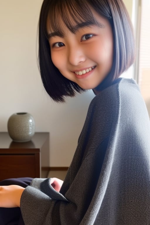 Japanese Fashion Student w/ Blonde Bob & Pixel Heart Earring in