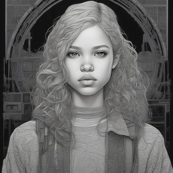 Color Ink Drawing Young Girl Image Created By Tensor Art Color ink drawing young girl image created by tensor art