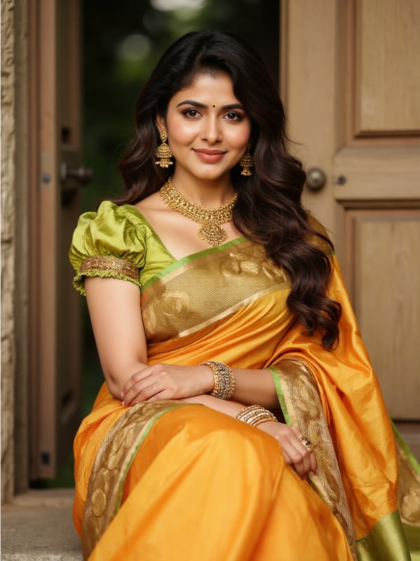 Traditional Saree Pretty Orange FLUX LORA Tensor Art Traditional saree pretty orange flux lora tensor art