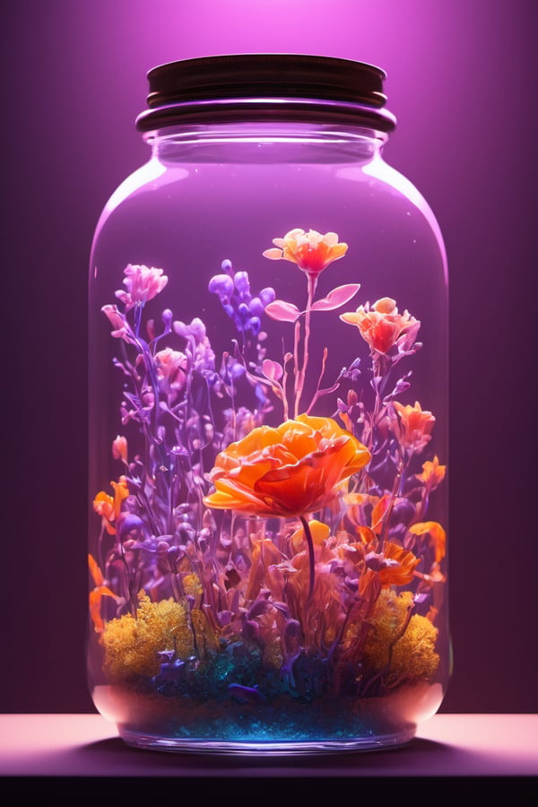 nature in a jar, subsurface sc | image created by iSayoga | Tensor.Art