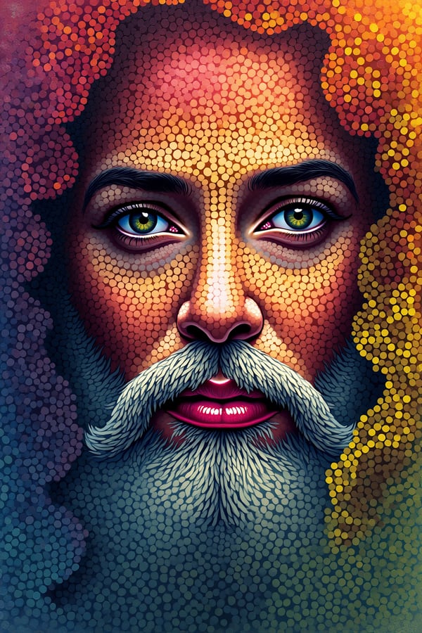 Face of a man image created by al3x7 tensor art