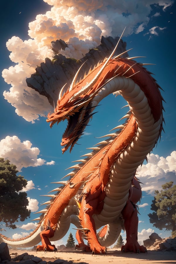 Cinematic PhotoRealistic Graphic of an Arch Demon Dragon in the