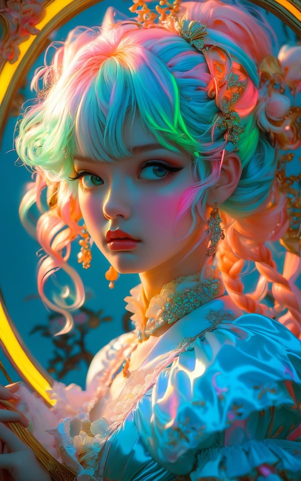 Neon Rococo. 2 Pix. | image created by Jozz | Tensor.Art