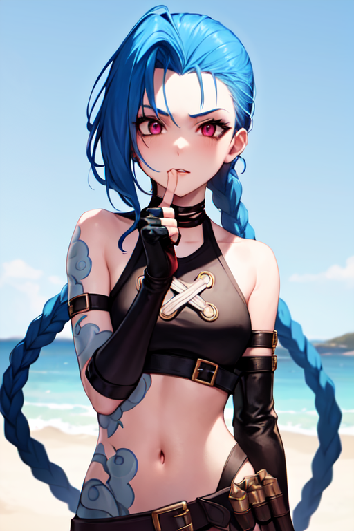 Jinx With Gun Gesture Anime Arcane League of Legends Underpants