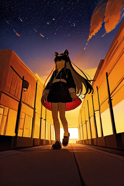 1girl long hair holding cube image created by acc n tensor art