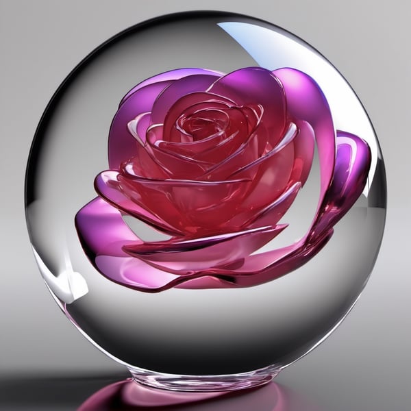 Glass rose like shape of ellip image created by bun tensor art