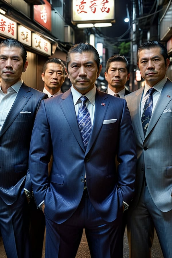 (Group photo of Yakuza executi | image created by nssOssn | Tensor.Art
