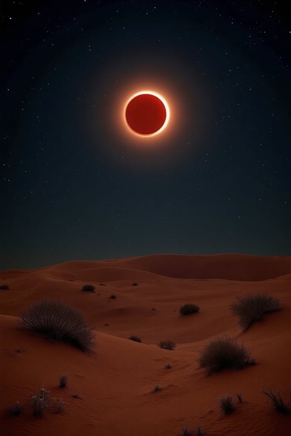 Lunar Eclipse Over The Desert Image Created By User lunar-eclipse-over-the-desert-image-created-by-user