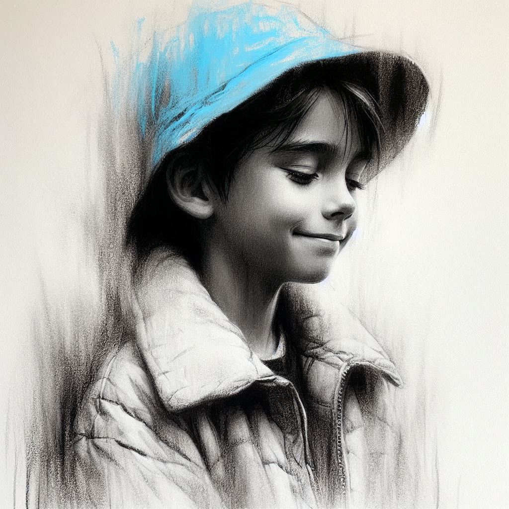 Black and white sketch in charcoal Sketch 