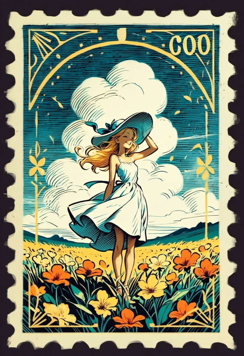 Postage Stamp Border Stamp AN