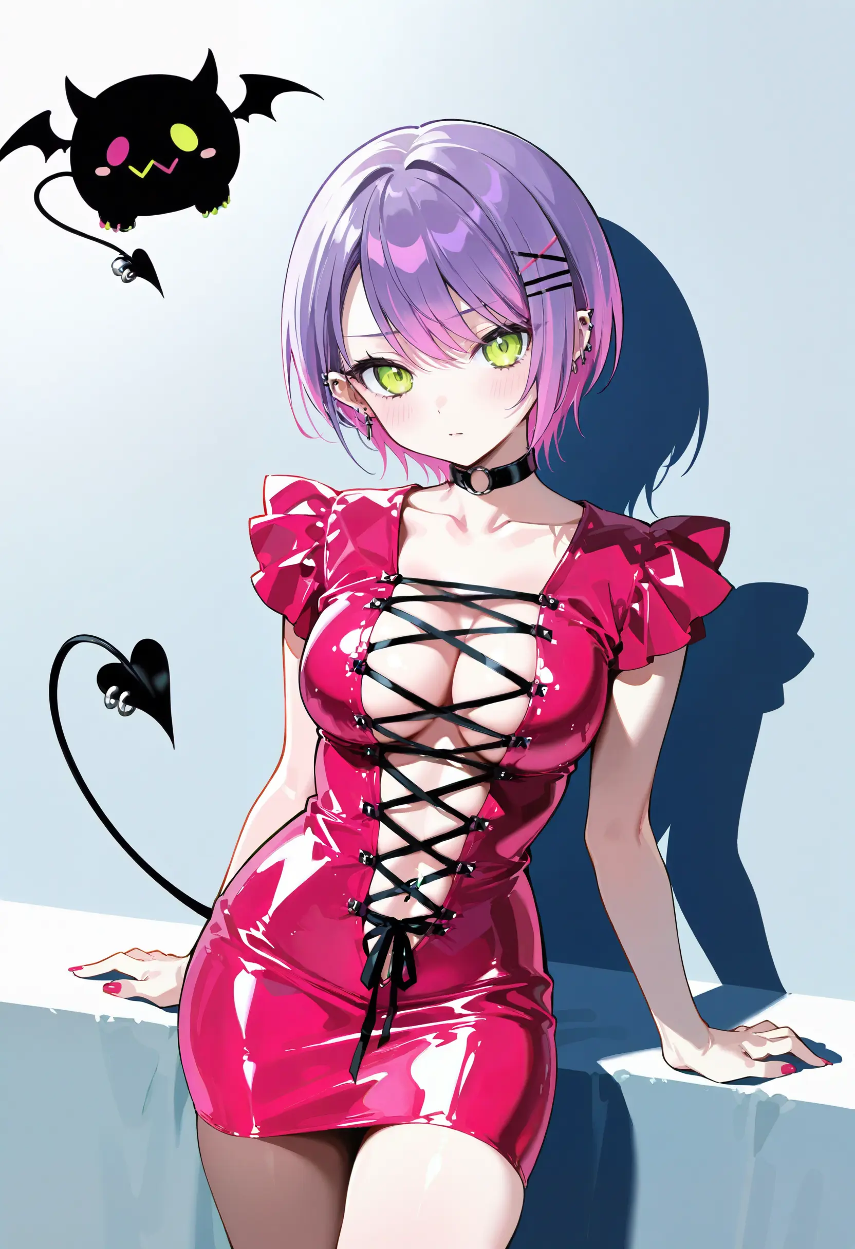 Latex Front Laced Dress