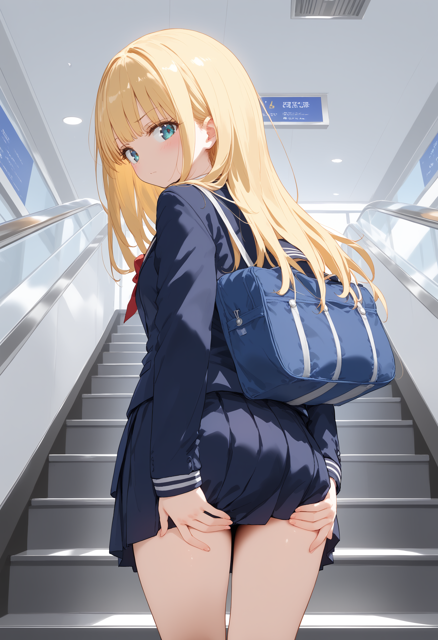 Covering Crotch / Ass 階段でスカート押さえ - Ayasesuki