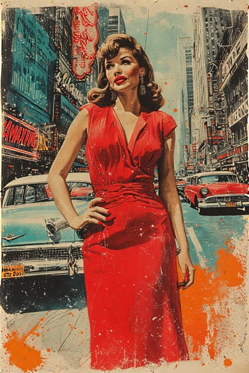 Retro pop art collage Illustration 