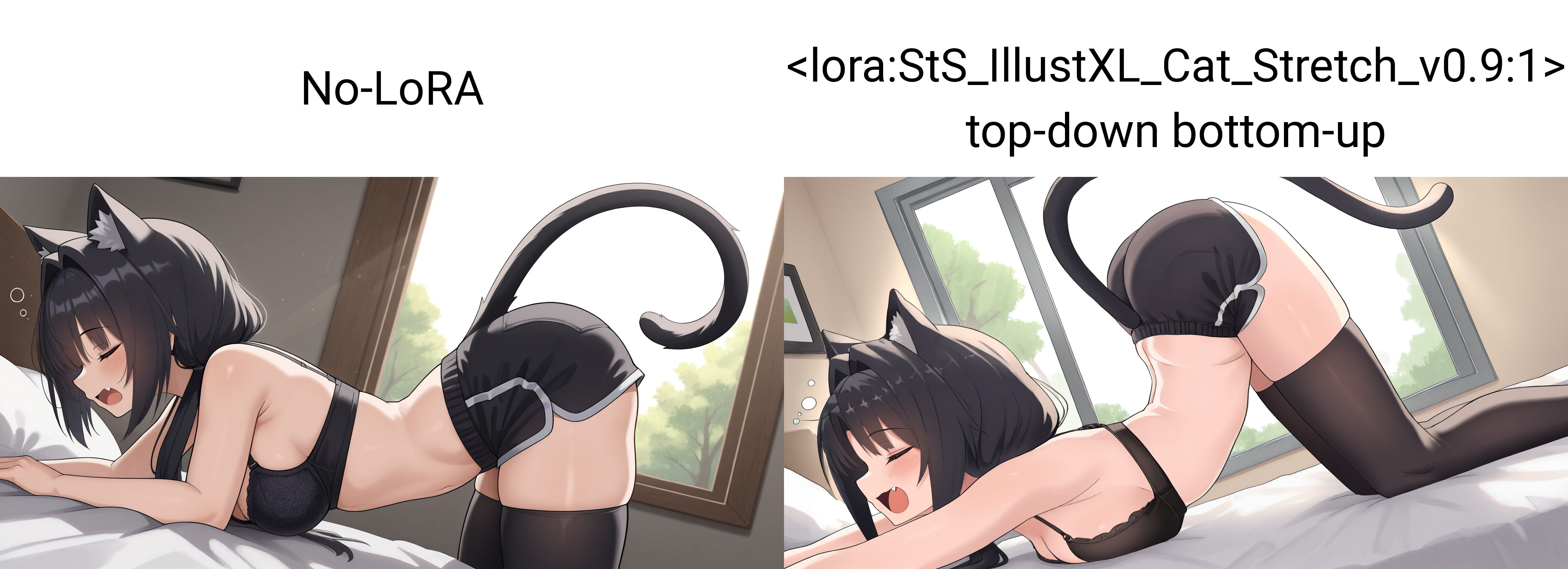 Cat Stretch Pose - Illustrious