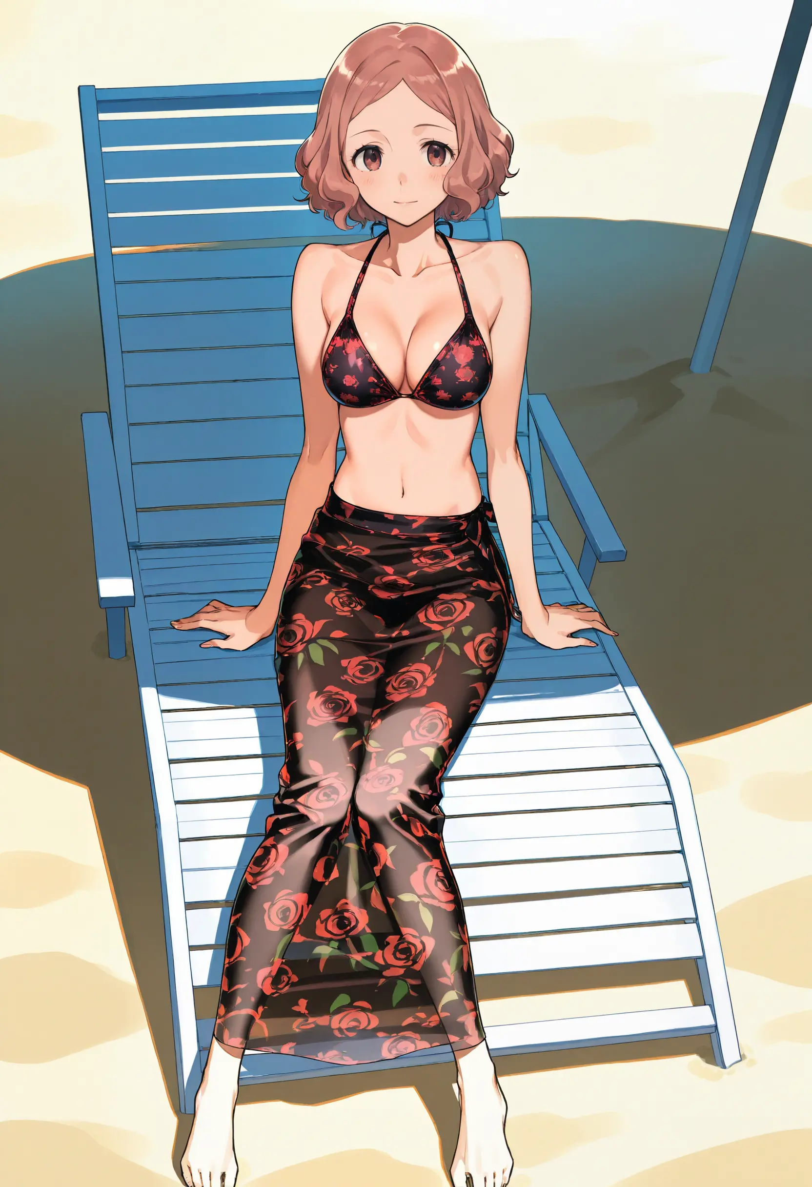 Rose Print Bikini and Maxi Skirt