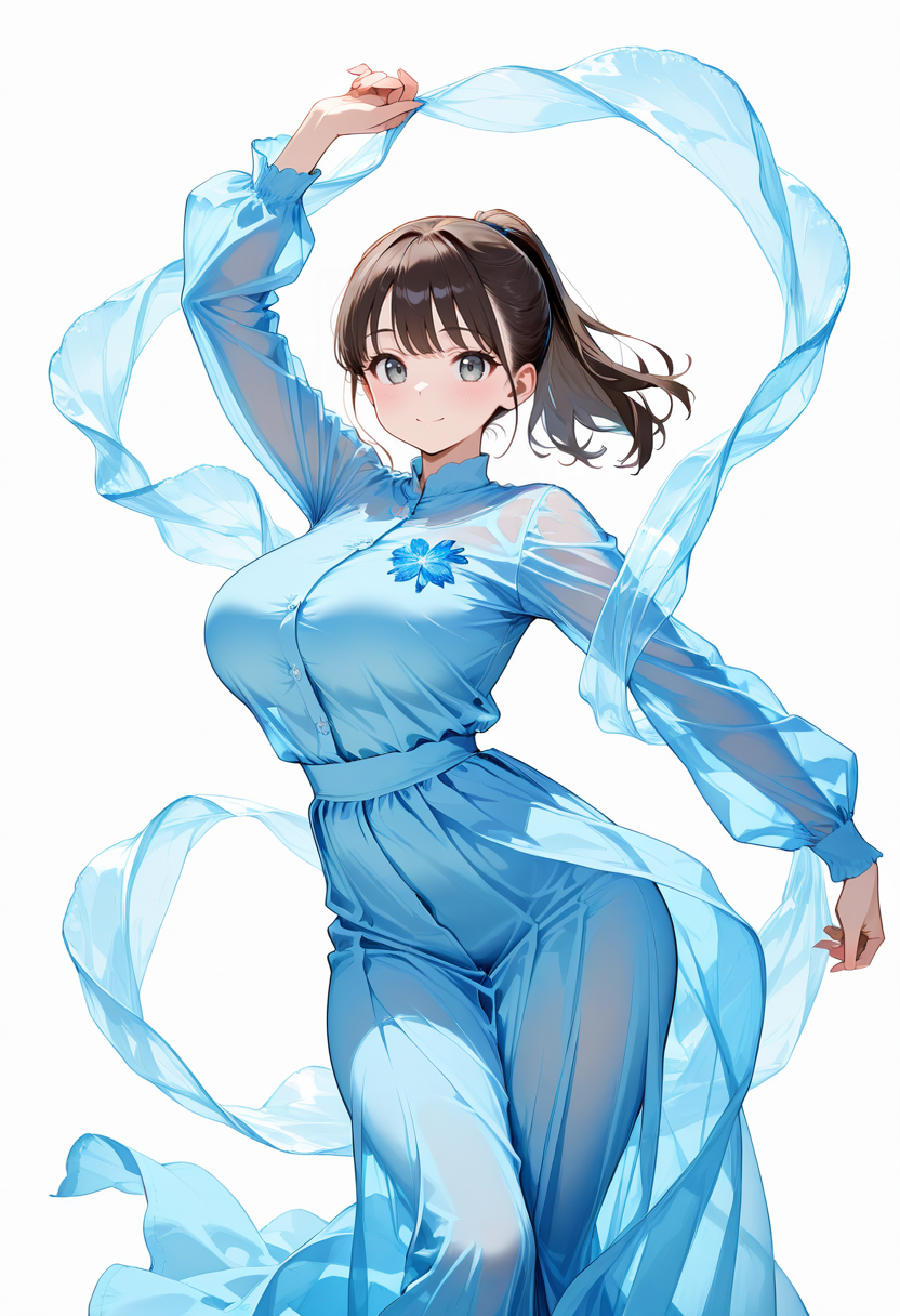 Blue Hagoromo Dress / 青い羽衣風ドレス