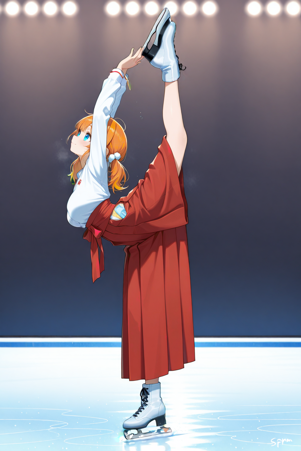 Figure skating Biellmann spin - poses