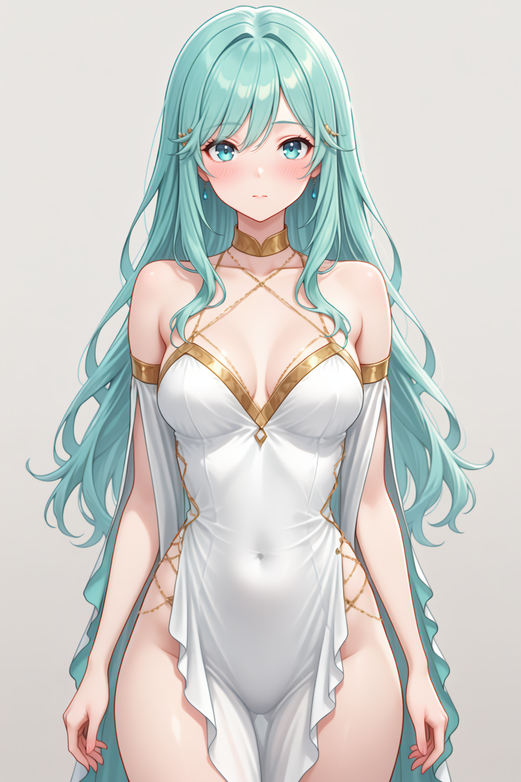 White Dress with Gold Trim | Clothing👗