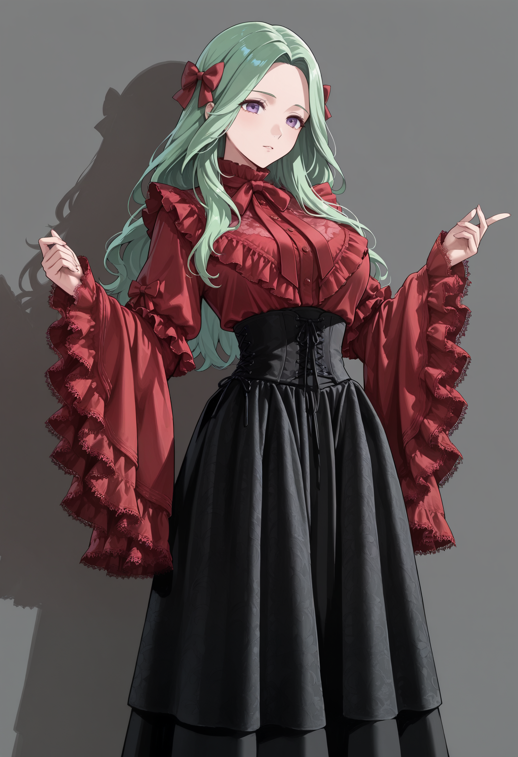 Gothic Red Blouse & Skirt - clothing