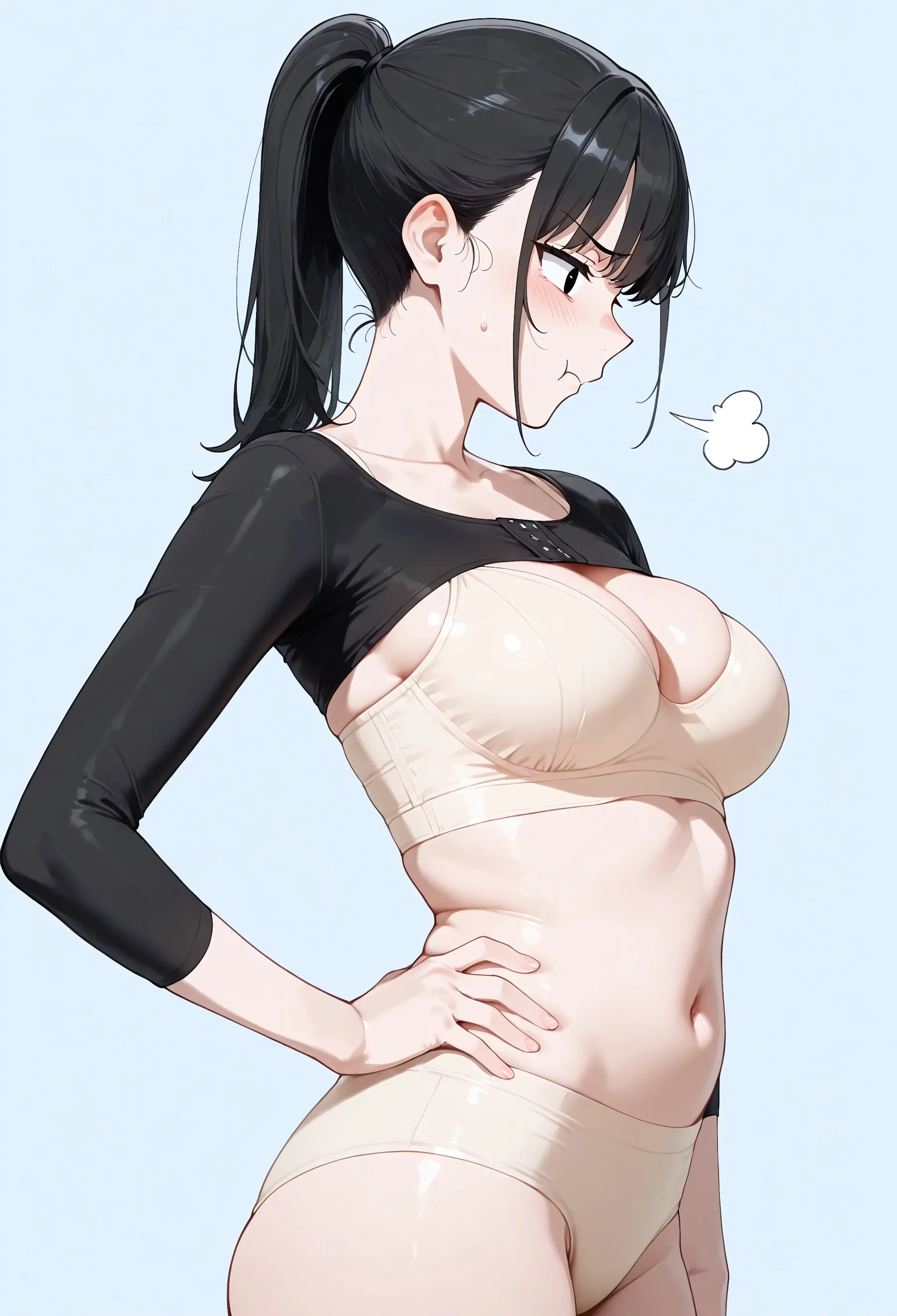 Innerwear - Cutout Shirt with Beige Underwear
