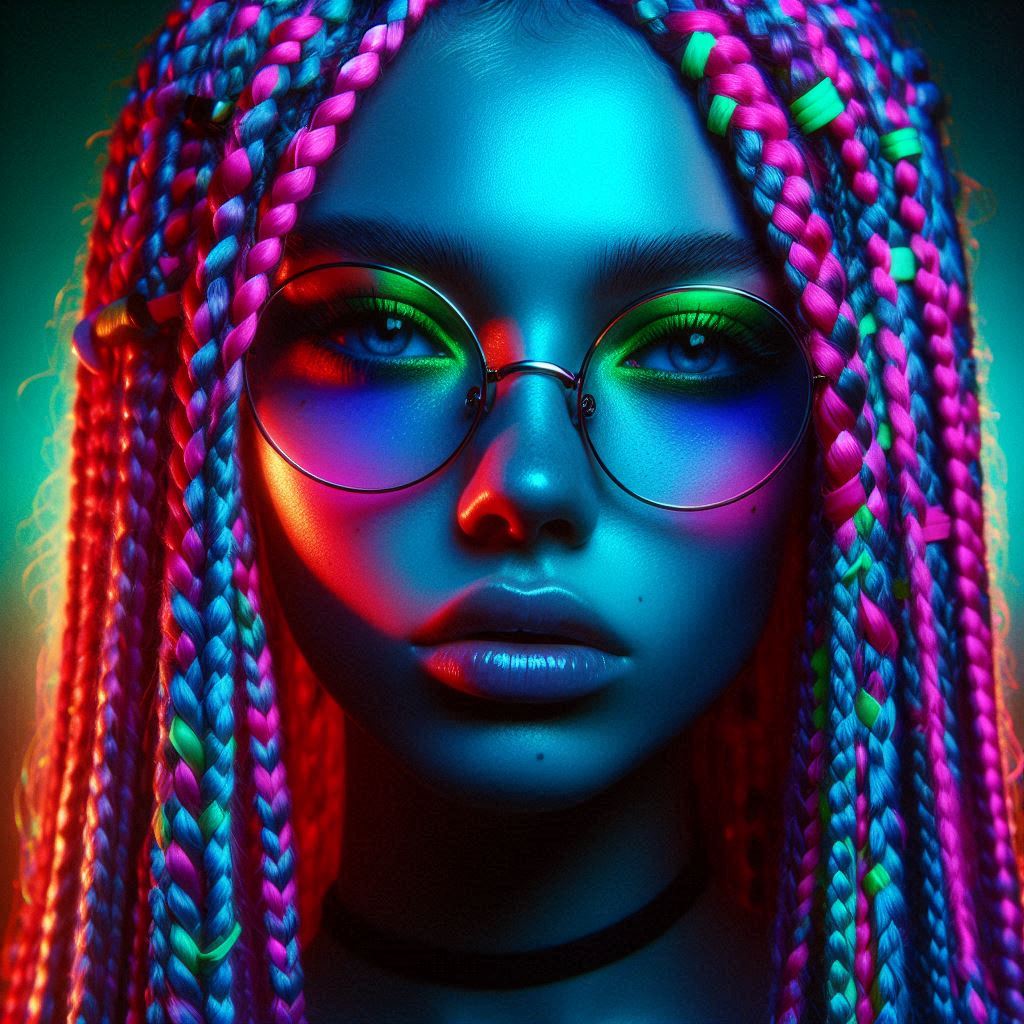 Neon-colored hyper-realistic  Neon colored 