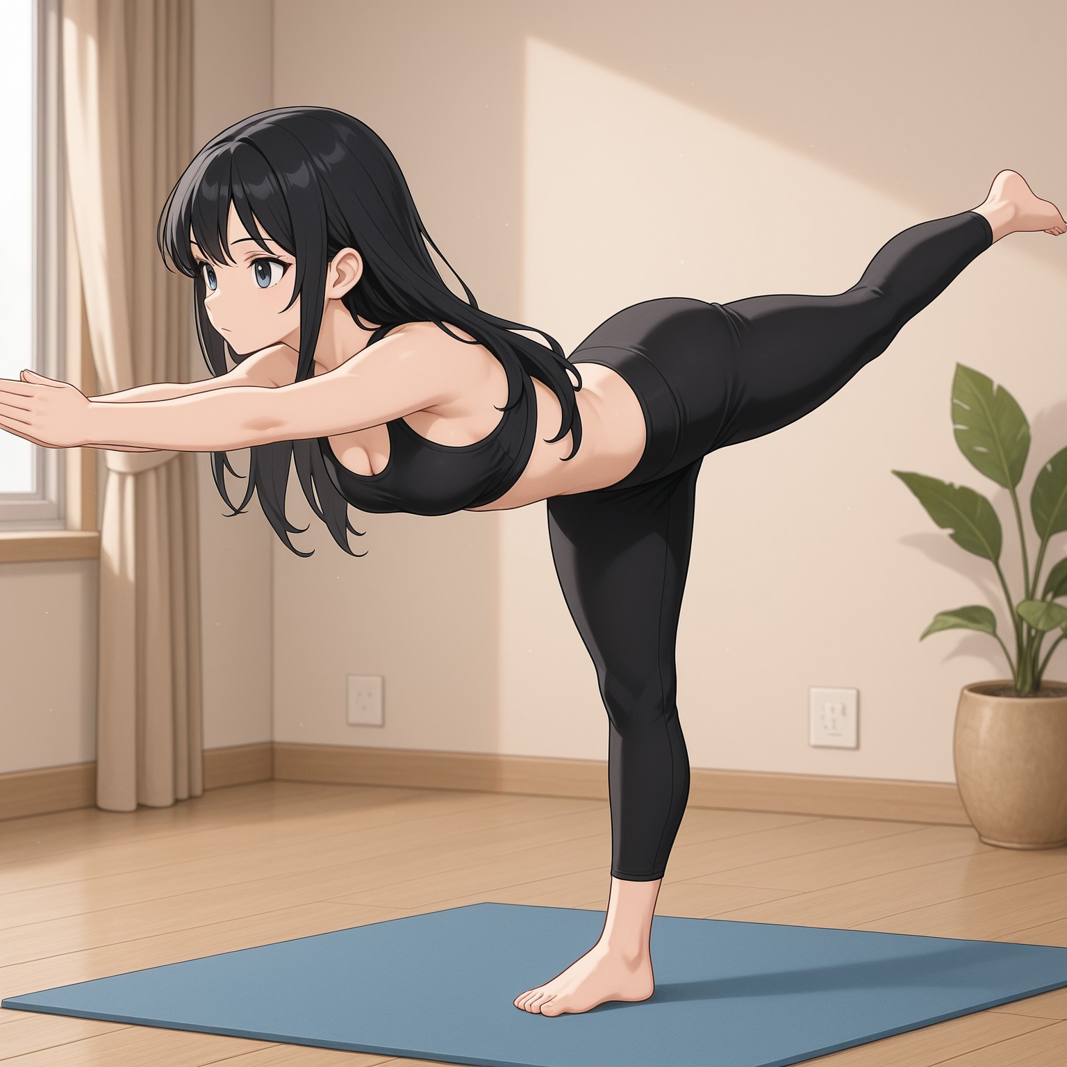 Warrior 3 pose / yoga/ concept