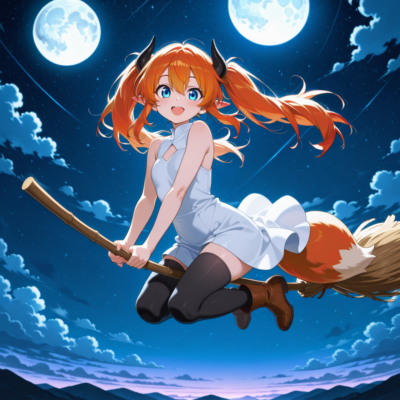 Civitai ほうき乗り / broom riding.