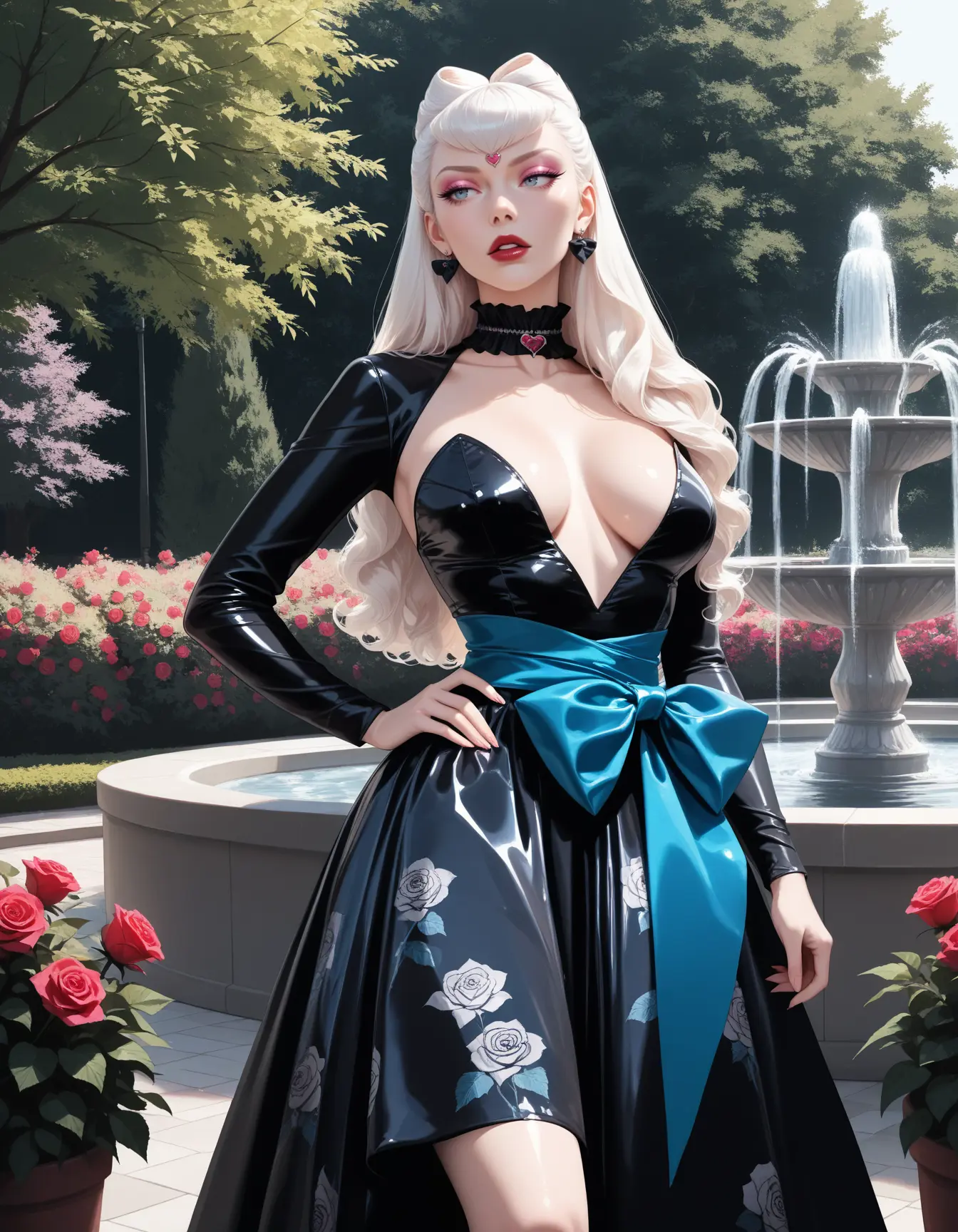 Floral Satin Bubble Skirt and Huge Backbow | Blow 
