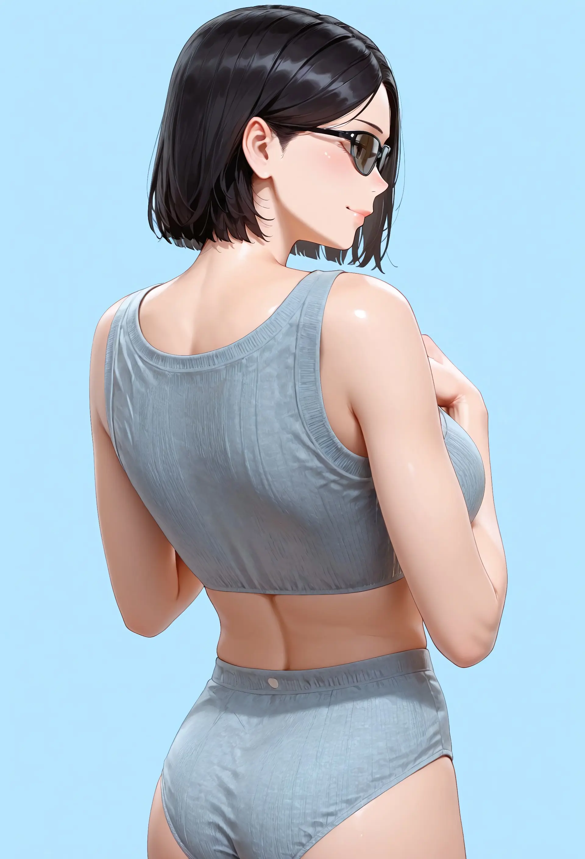 Innerwear - Grey Ribbed Lingerie
