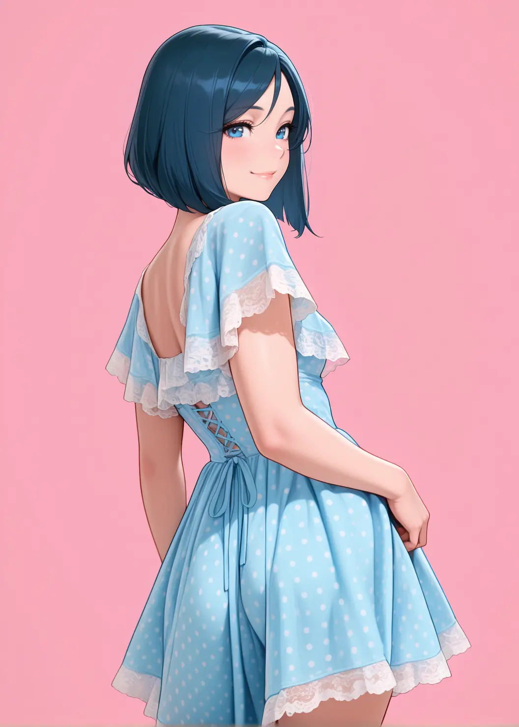 【COSTUME】Blue Polka Dot Dress