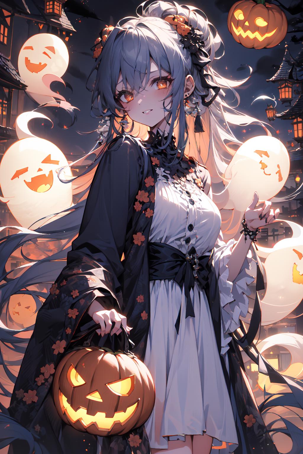 Anime girl Halloween - Fine Art VIP club - Digital Art, People & Figures,  Animation, Anime, & Comics, Anime - ArtPal