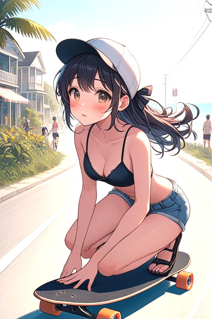 girl like longboard dancing