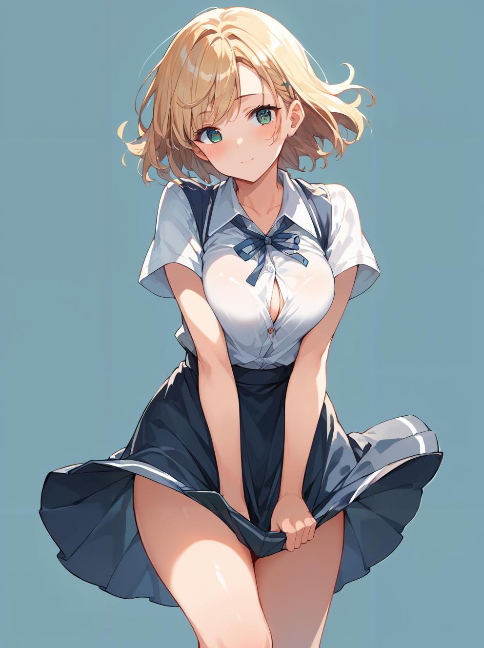 スカートを抑える/skirt tug(SD,XL,pony)
