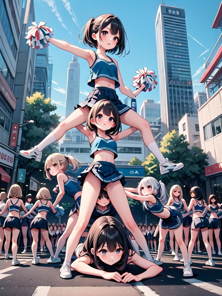 girl like cheerleading stunts