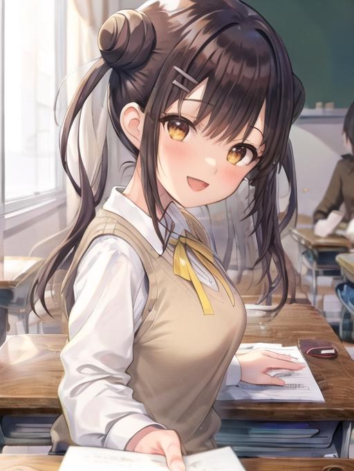 POV your waifu sits in front of you!