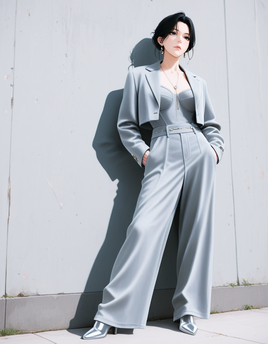 Clothing: Handsome gray