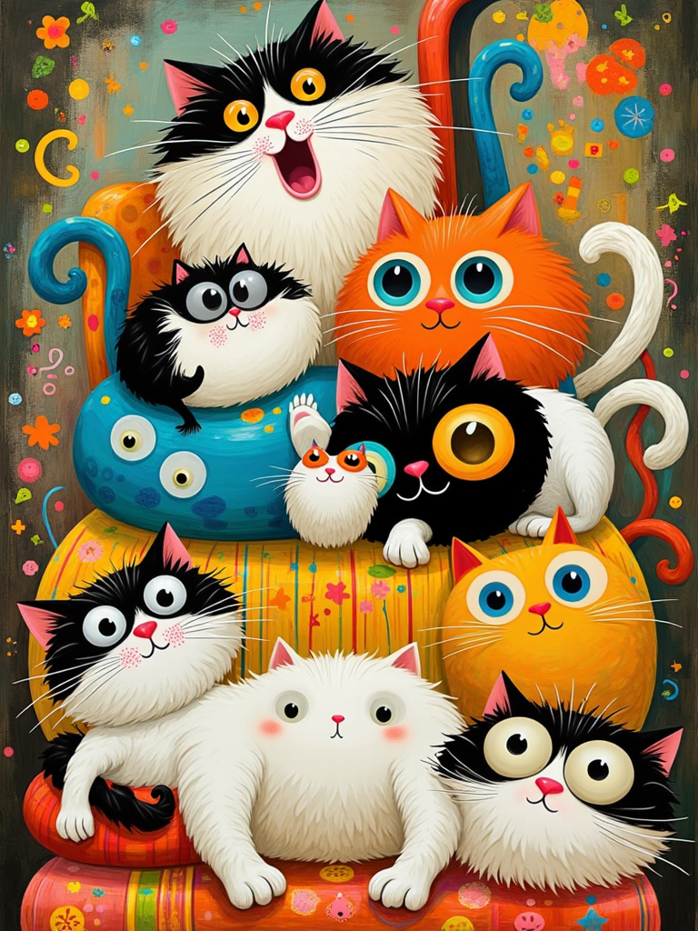 Flux! Naive art Cats V1