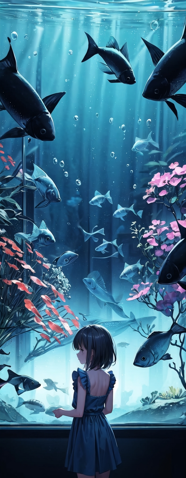 Aquarium Background Sticker Decoration for Fish Tanks, Underwater Anime Boy  Sunflower HD 3D Poster Self-Adhesive Waterproof - AliExpress