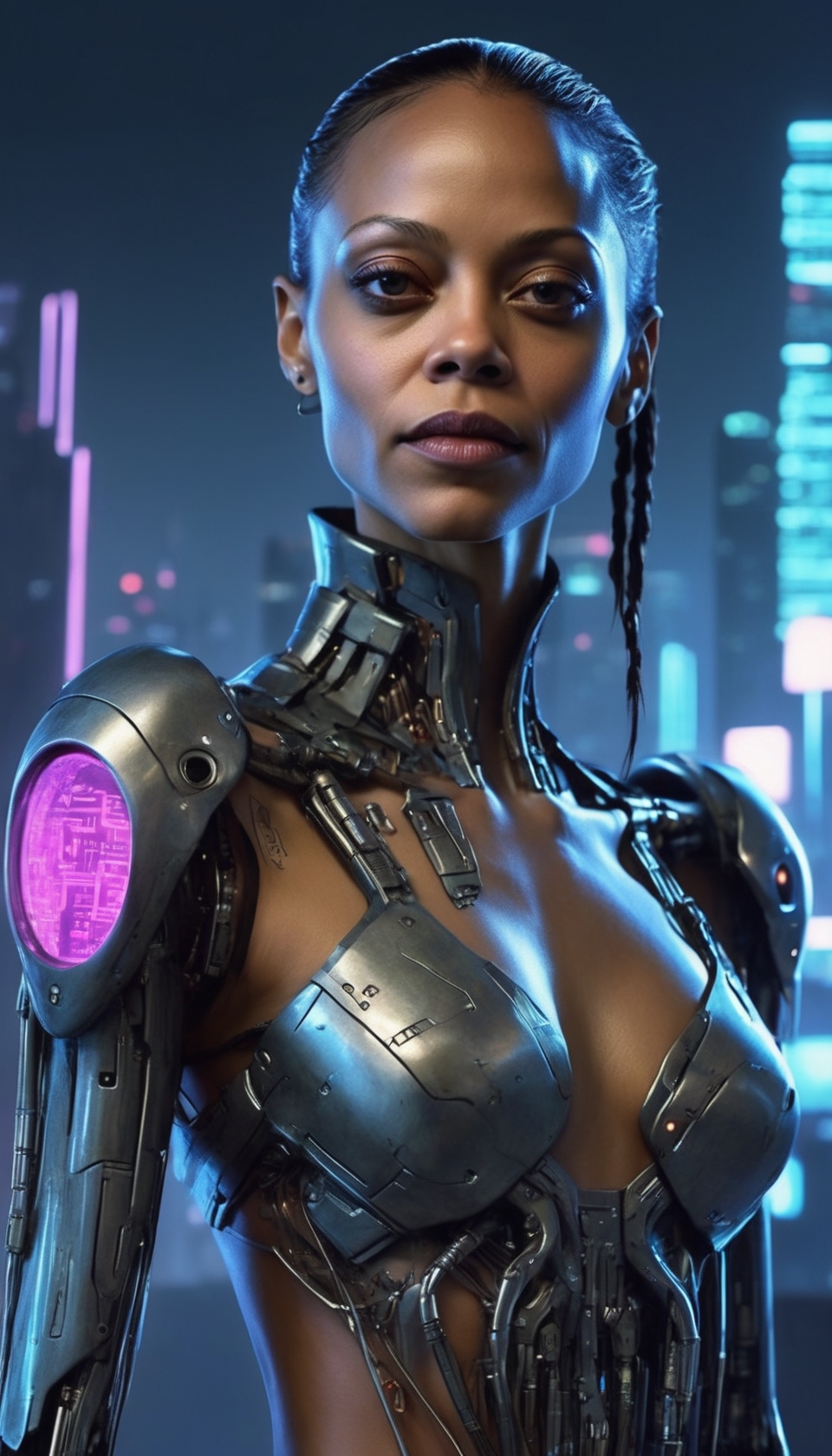 cyberpunk futuristic sci-fi girl world