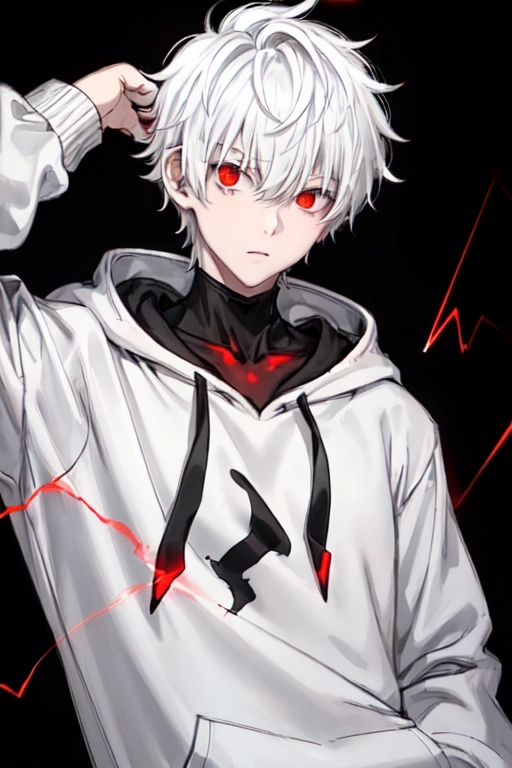 Anime Boy With Red Eyes And White Hair