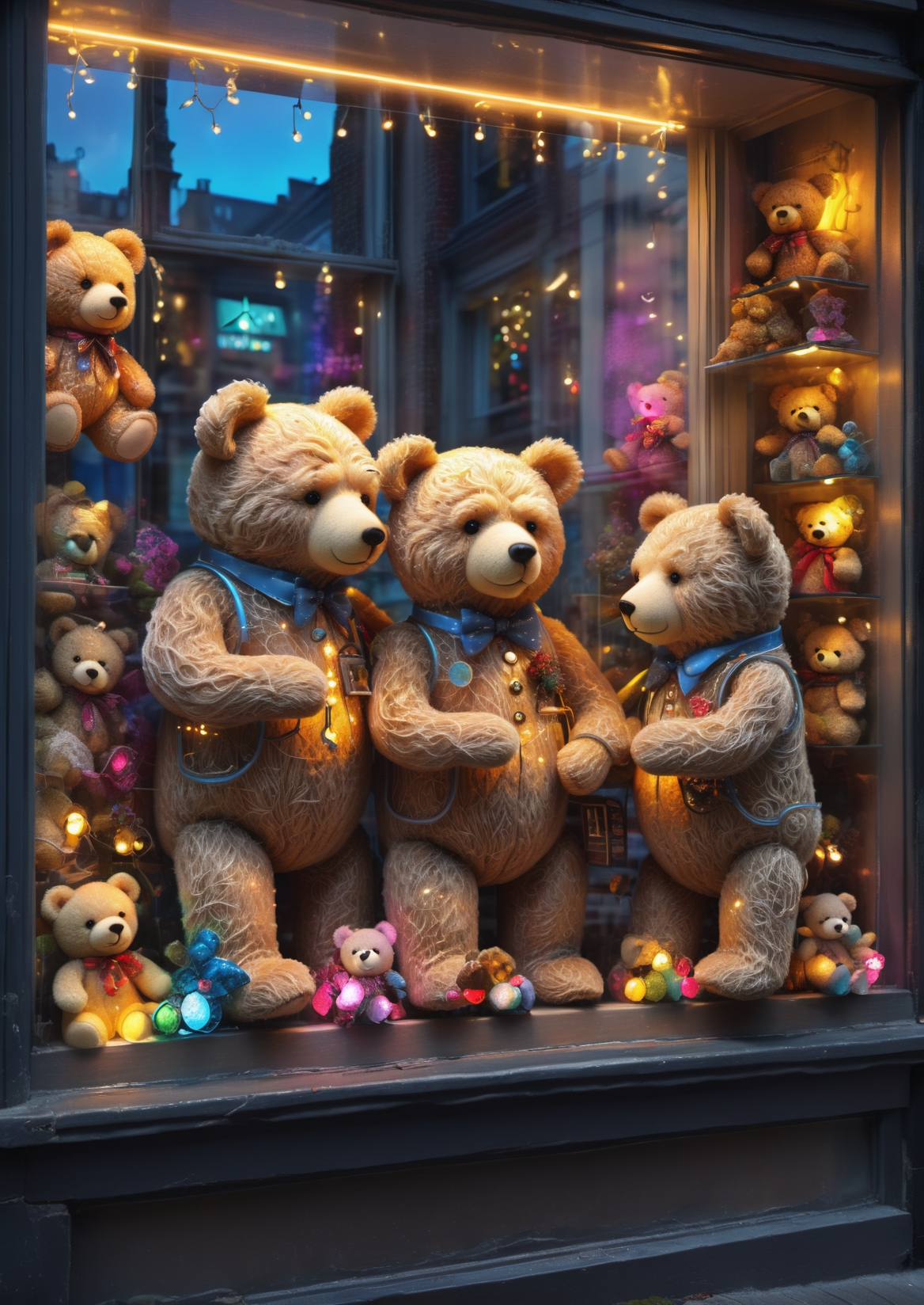 Teddy Bear in Display Window-C | Tensor.Art