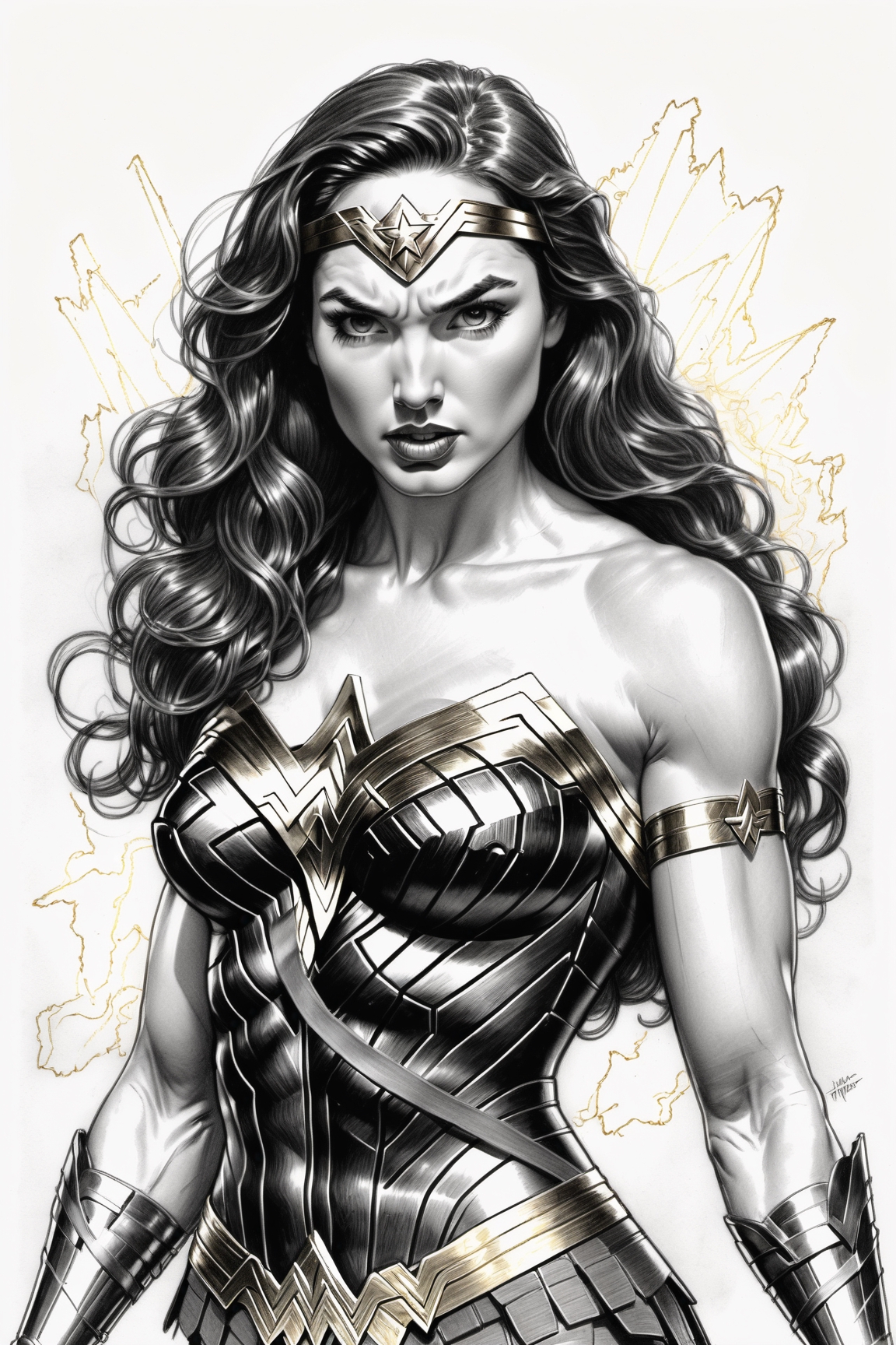 Wonder Woman Drawing Gal Gadot FINE ART PRINT - Etsy Israel