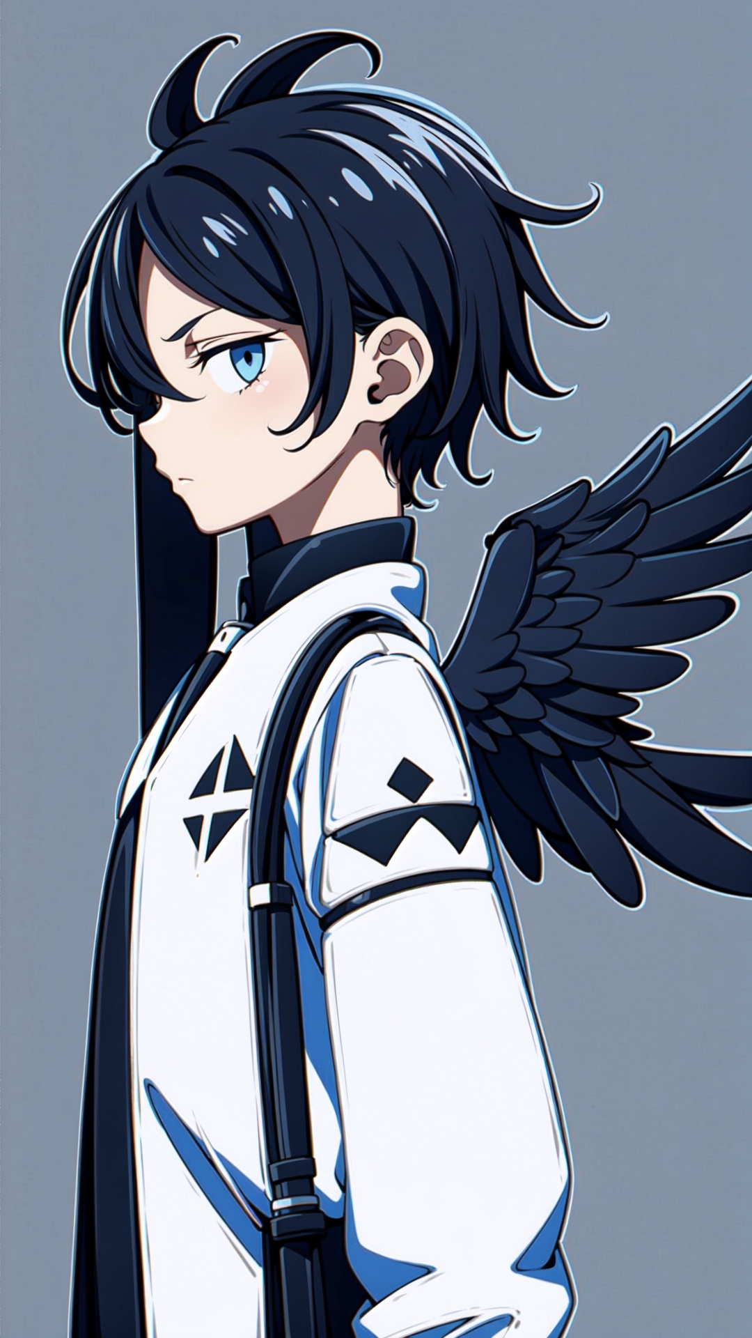 anime boys with black hair angel
