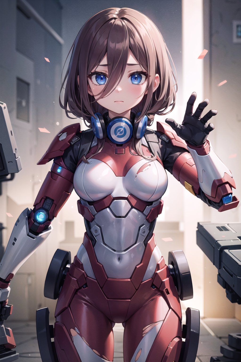 AI Art Generator: anime girl in scifi power armor