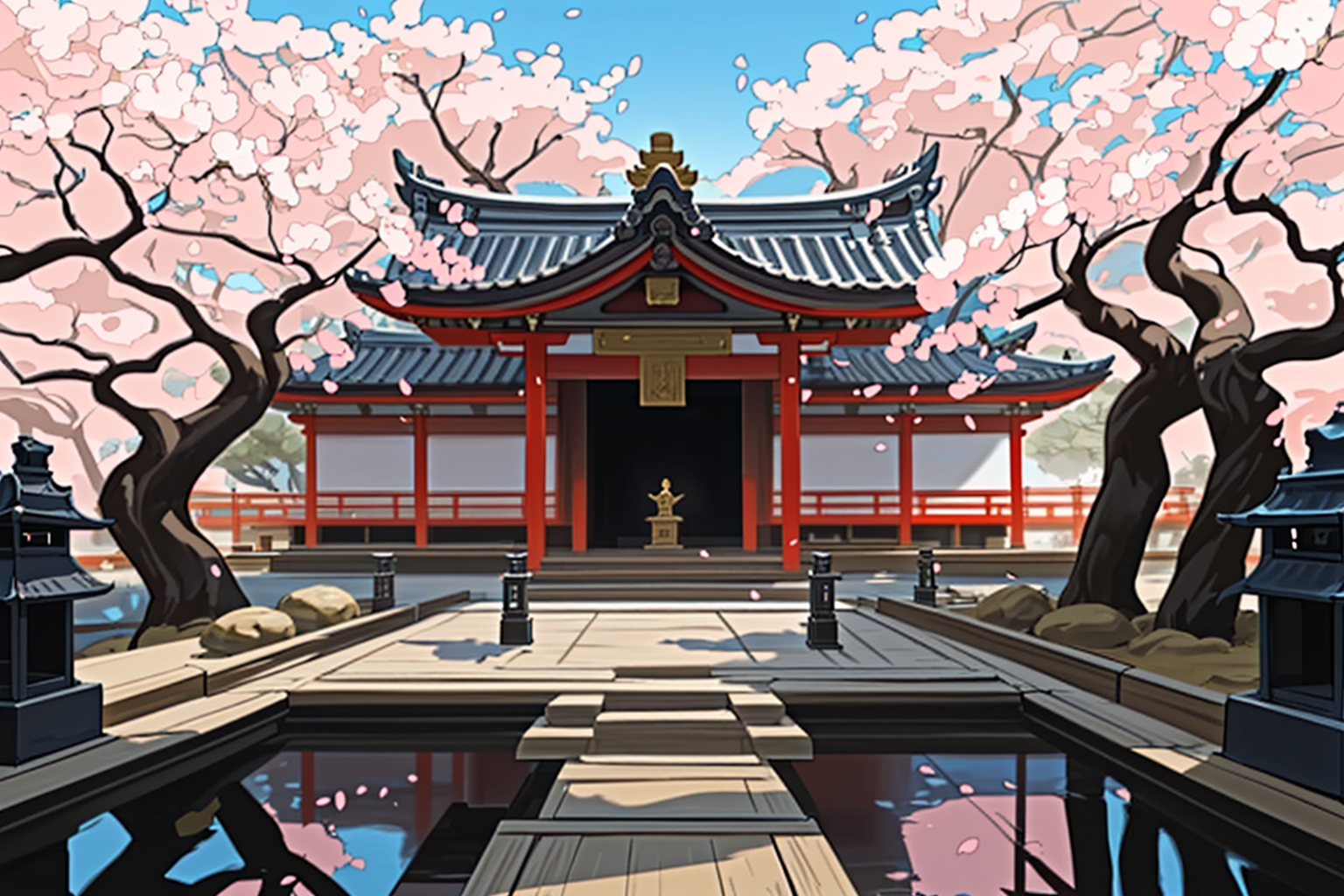 Asian temple anime visual novel game. Generate Ai 27736495 Stock Photo at  Vecteezy